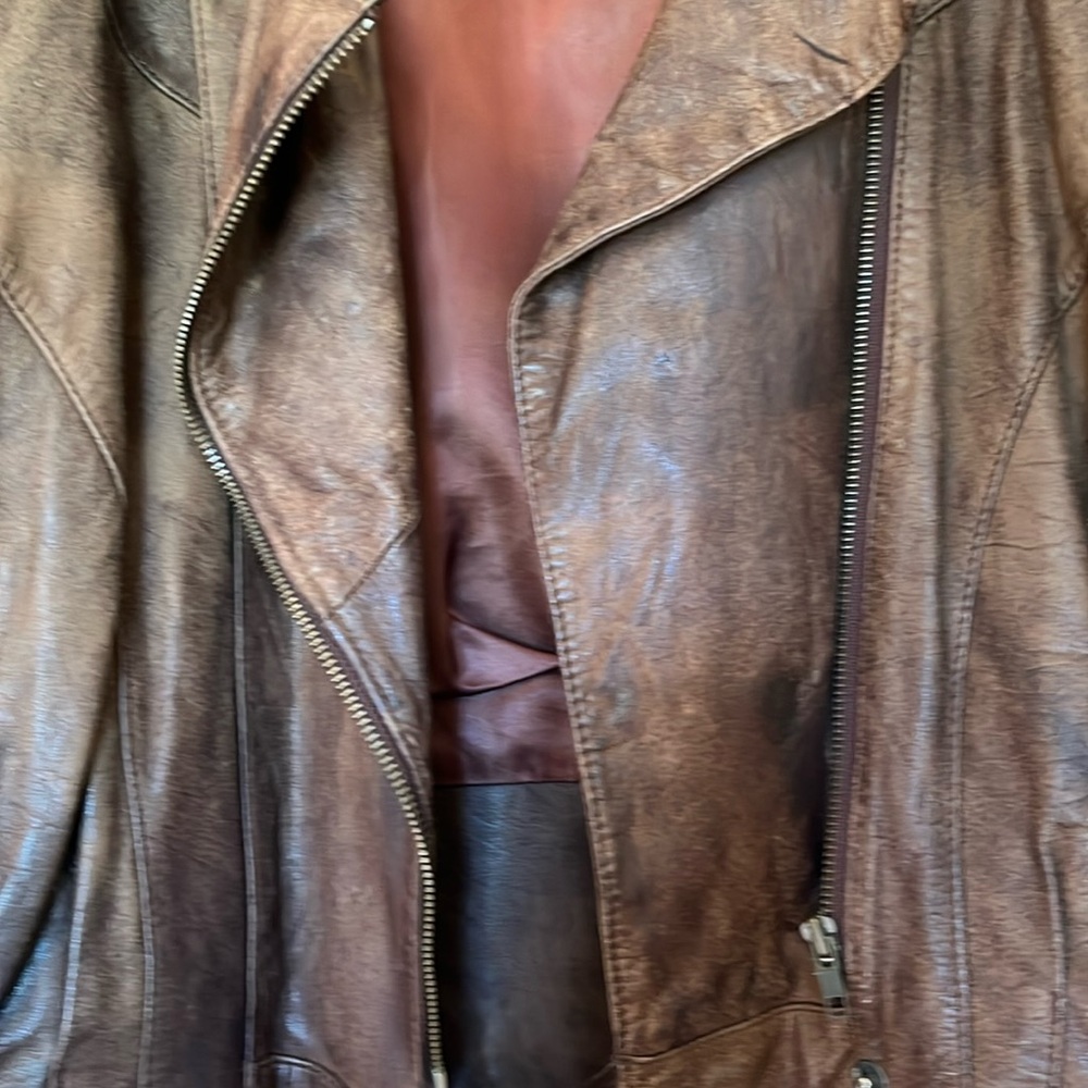 Beautiful Brown Leather Jacket, It Has Shoulder P… - image 2